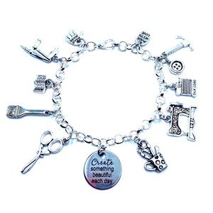 Crafting Theme Charm Bracelet